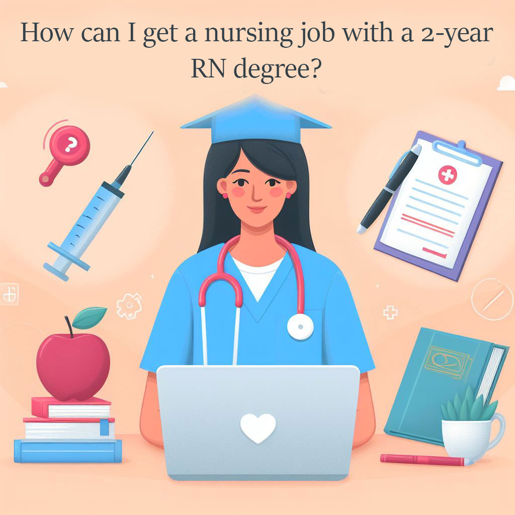 Newly graduated nurse looking for a job on computer